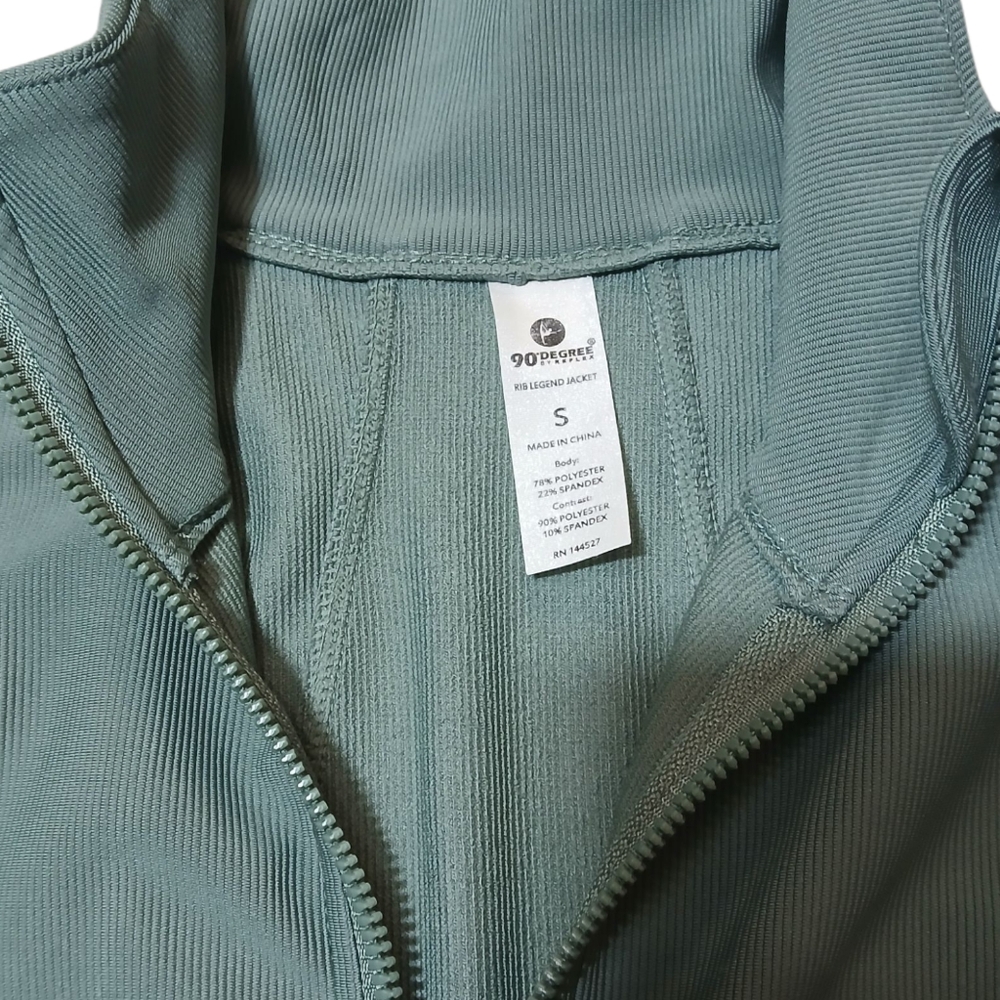 90 Degree By Reflex Green Full-Zip Athletic Jacket - Picture 3 of 4